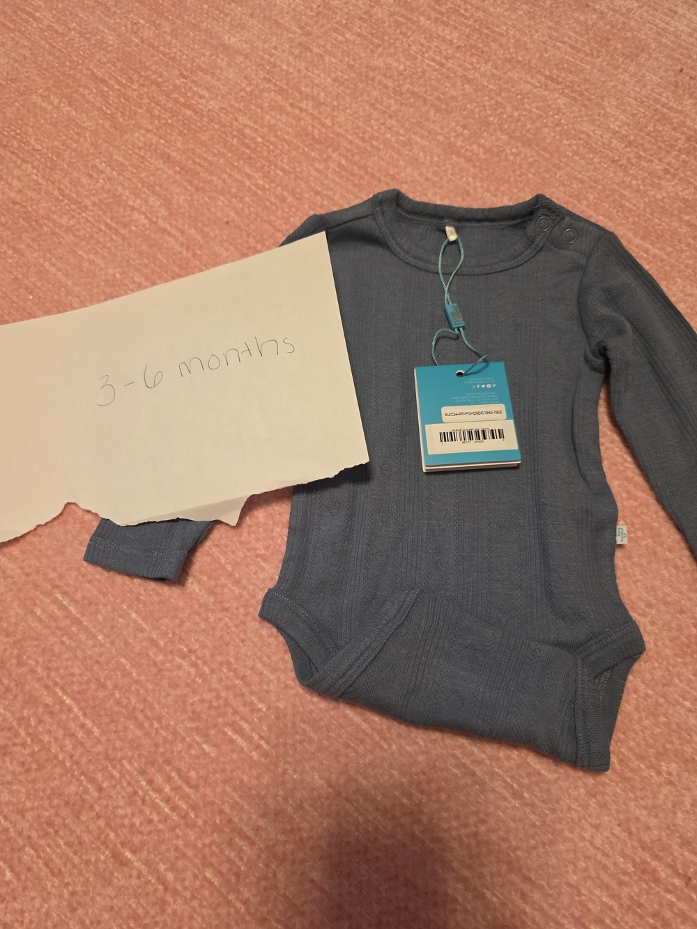 Posh Peanut Baby Ribbed Long-Sleeve Bodysuit - Blue